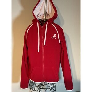 Alabama Crimson Tide Concepts Sport Red Fleece Full Zip Hoodie Jacket Womens M
